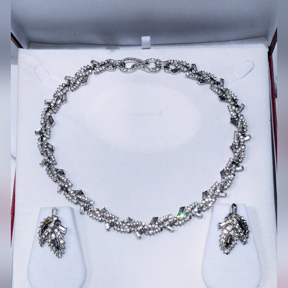 Vintage Marcel Boucher Parure - Necklace and Earrings Bridal Set - Picture 12 of 17